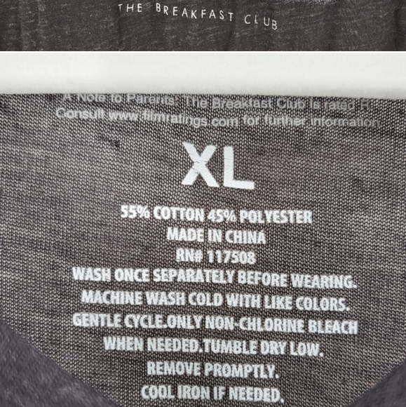 The Breakfast Club Burnout Mesh Second Skin Short Sleeve Black Top XL Womens - Picture 3 of 4